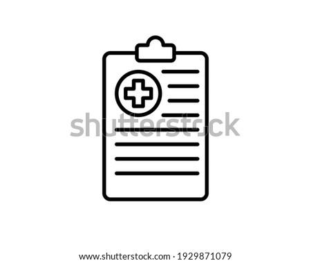 Medical Report line flat vector icon for mobile application, button and website design. Illustration isolated on white background. EPS 10 design, logo, app, infographic.