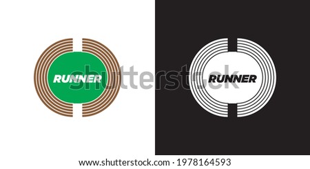 runner field logo, simple logo for company and brand