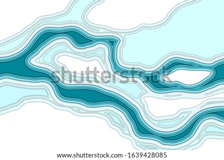 Frosen river in the ice aerial view vector illustration