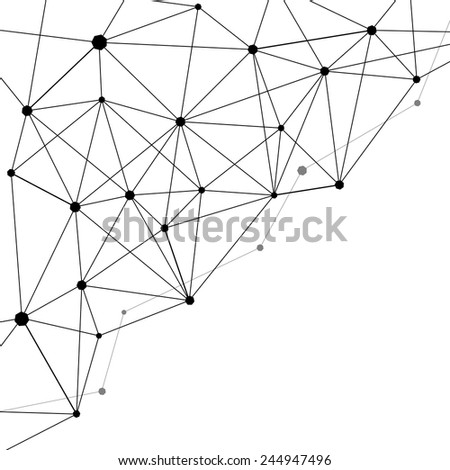 simple abstract black networking web template based on heptagons. vector illustration