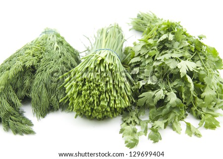 Chives with parsley and dill