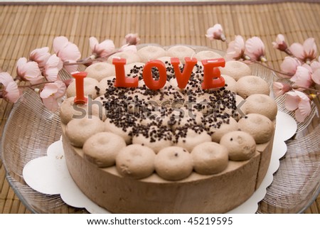 Chocolate cake with letters