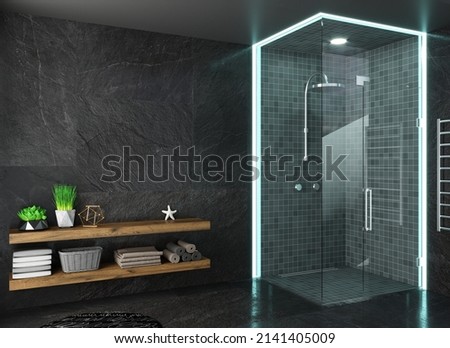 Similar – Image, Stock Photo Shower cabin in bathroom