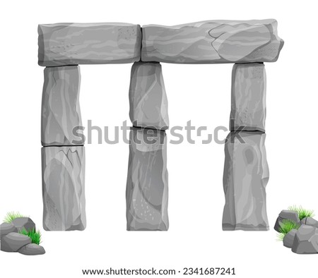 Stonehenge is an ancient dolmen or temple. Vector graphics. stone pillars columns