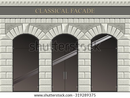 Arch vector 1. Classical arch of hewn stone.