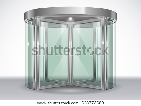 Revolving door shopping center. Vector graphics with transparency effects Foto d'archivio © 
