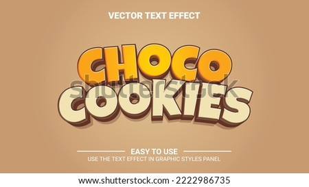 3d Choco cookies editable text effect