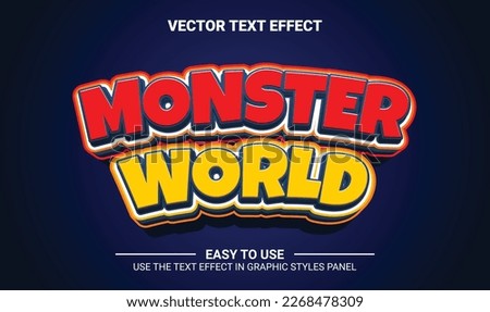 3d monster world editable text effect