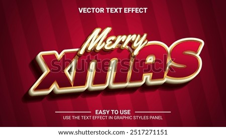 3d merry christmas editable text effect