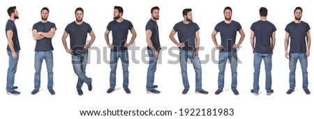 Similar – Image, Stock Photo Man standing in front of a wind turbine