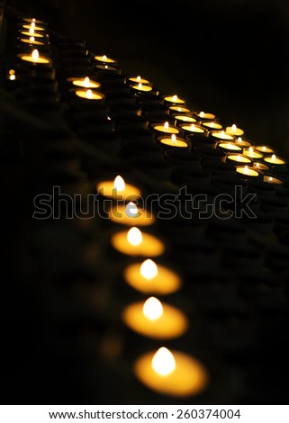 Candles light. Bokeh of tea light candle
