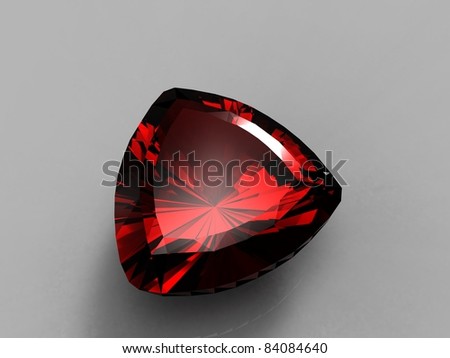 Jewelry gems shape of trillion. Ruby