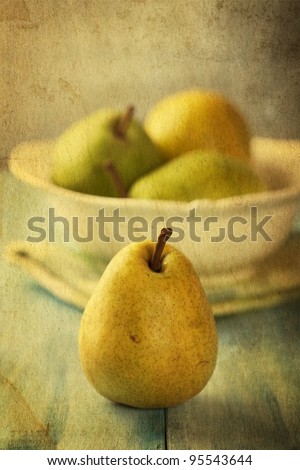 Still life with pears. Image with texture