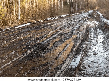 Similar – Image, Stock Photo Remnants of snow on path