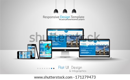 Modern devices mockups fpr your business projects. webtemplates included.