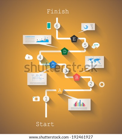 Original Style Infographic Template to display your data. 3D Effect and blend-made shadows, ready to cut and paste on evry surface