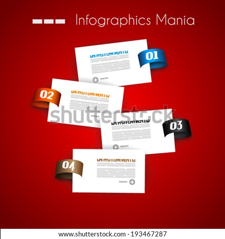 Original Style Infographic Template to display your data. 3D Effect and blend-made shadows, ready to cut and paste on evry surface