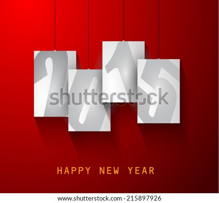 Original 2015 happy new year modern background with squared paths and blend shadows.