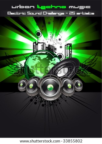 VECTOR Urban Disco Dancing Music Event Background for Flyers