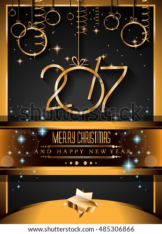 2017 Happy New Year Background For Your Seasonal Flyers And Greetings Card. Stock Vector