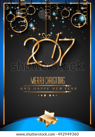 2017 Happy New Year Background For Your Seasonal Flyers And Greetings Card. Stock Photo