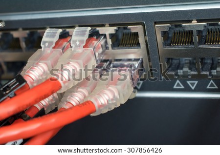 network cables connected to switch