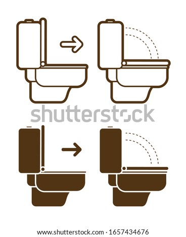Put down the toilet seat icon cartoon graphic vector. Foto stock © 