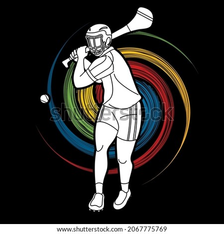 Irish Hurley Sport Cartoon Graphic Vector