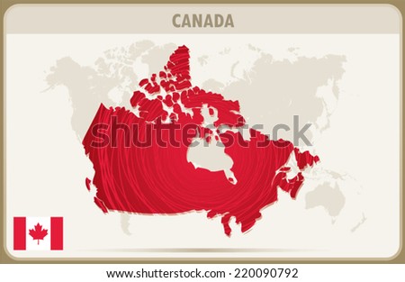 Canada map graphic, Vector.