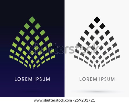 Abstract Leaf, Lotus, architecture, building ,logo, symbol, icon, graphic, vector.