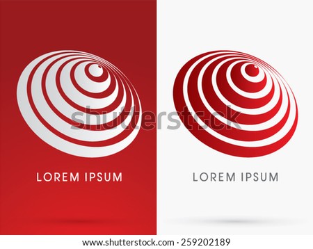 Abstract Wave, Sound, designed using red and white line,logo, symbol, icon, graphic, vector.