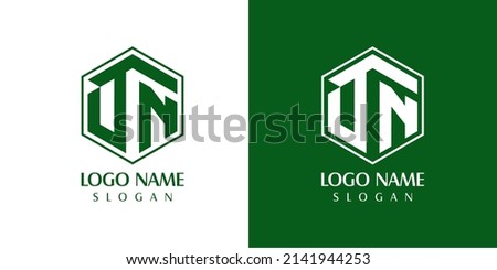 Vector modern green and white DTN logo for brand or product design