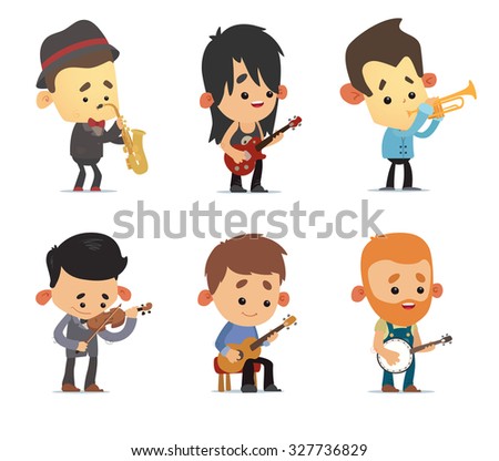 Cartoon Musicians Stock Vector Illustration 327736829 : Shutterstock