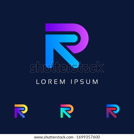 Initial Letter R Logo Design, R Letter Logo, Technology Company concept and Idea R logo, Data, Vector Icon Template elements Modern Corporate