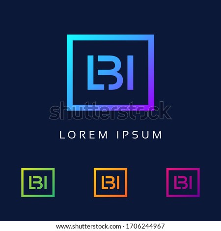 letter LBI Box logo Icon Template Abstract vector.