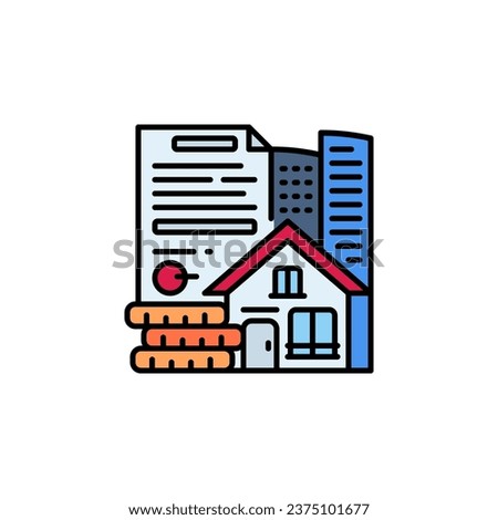 property vector icon. real estate icon filled line style. perfect use for logo, presentation, website, and more. modern icon design color line style