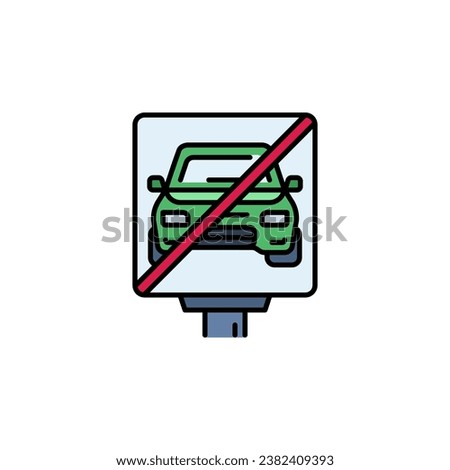 no parking vector icon. real estate icon filled line style. perfect use for logo, presentation, website, and more. modern icon design color line style