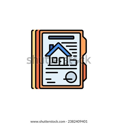 house document vector icon. real estate icon filled line style. perfect use for logo, presentation, website, and more. modern icon design color line style