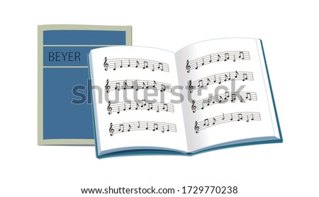 Vector Illustration, Piano lesson book