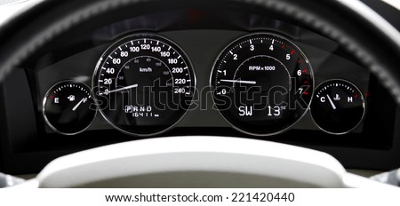 Luxurious car instrument cluster