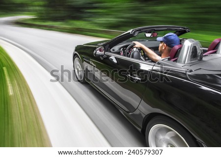 Driving sports car
