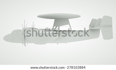 The military airplane, side view, 3 d render
