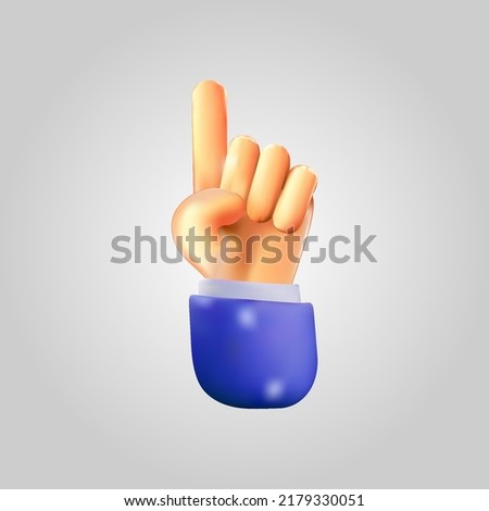 Human hand gesturing with with raised index finger. gesture comments attention illustration isolated on white background