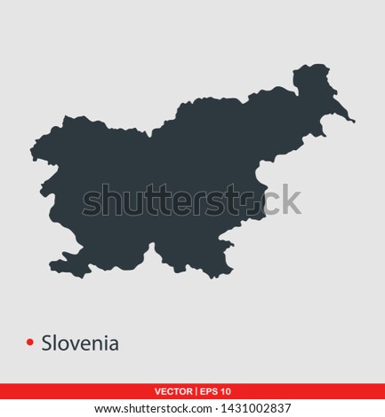Slovenia map flat icon, vector illustration on gray background