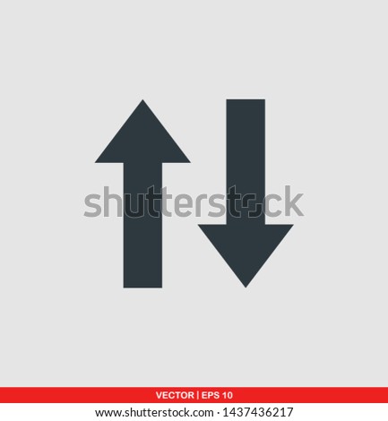 Arrow flat icon, vector illustration on gray background