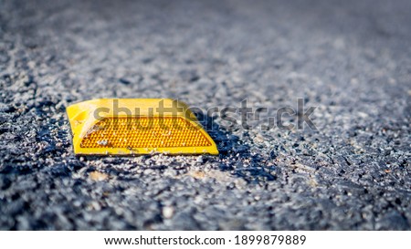 Similar – Image, Stock Photo Asphalted road with studded acoustic lane markings. Quiet country road in Spessart with verge