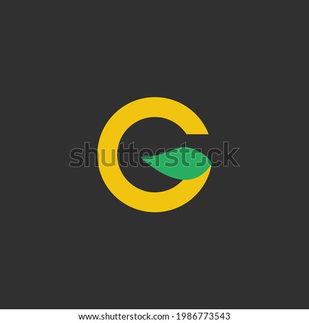 Intial G Tea With Golden Color Very Simple And Elegant Logo Photo stock © 