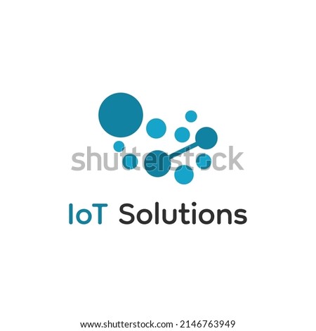 A modern and simple logo template for the Internet of Things (IOT). The design features a sleek and clean symbol that represents the connectedness and automation of today's technology.