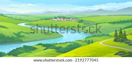 Similar – Image, Stock Photo water stream Village