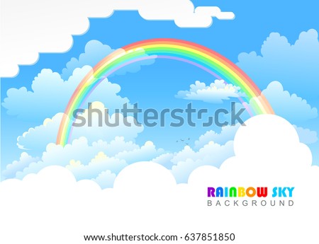 Rainbow across vast skies. 